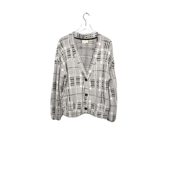 Melloday Thick Soft Fuzzy Grandpa Three Button V Neck Cardigan Size L - Picture 7 of 10